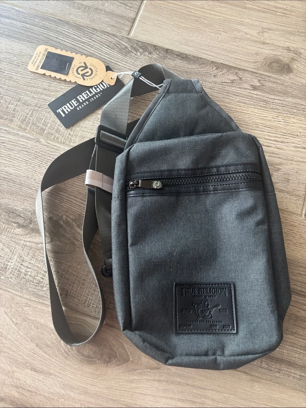 True Religion Gray Men's Sling Belt Bag